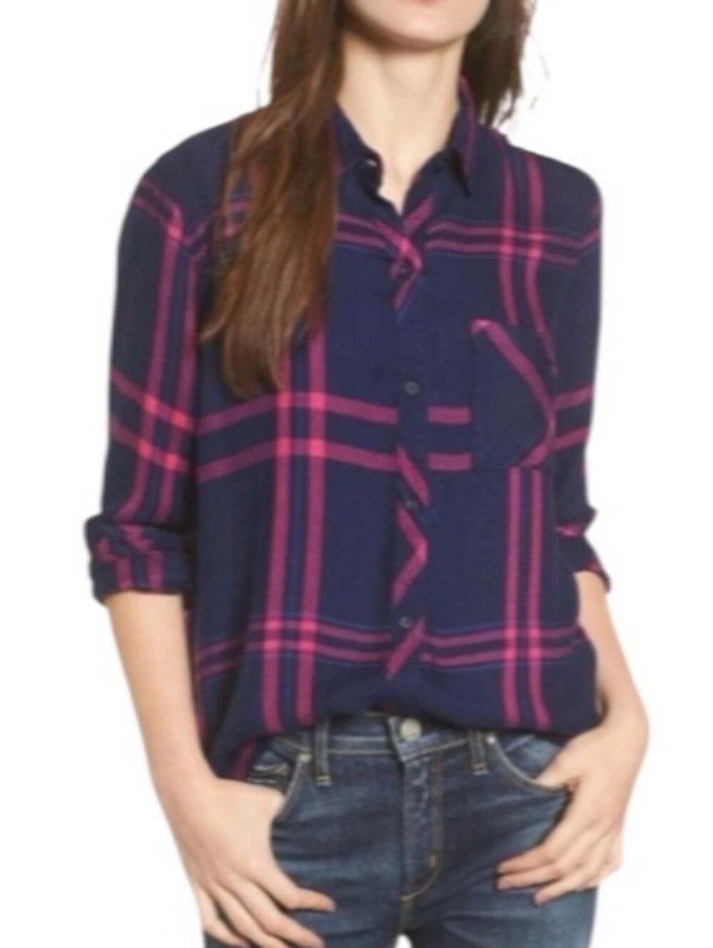 Rails Hunter Plaid Button-Front Top